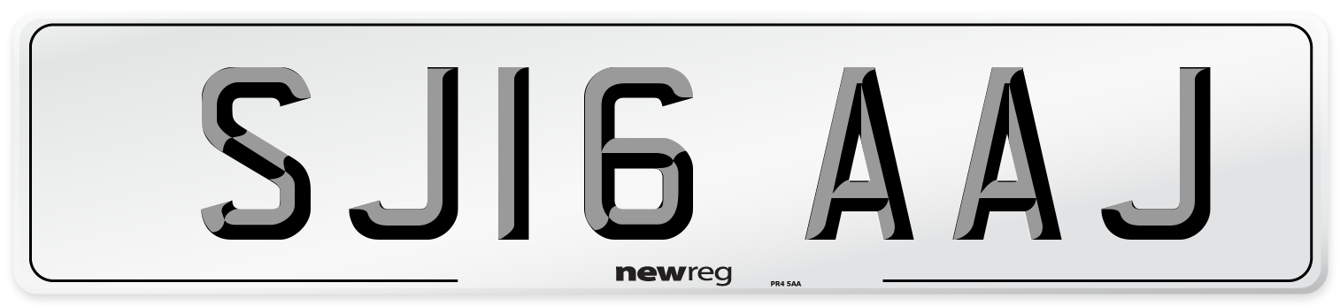 SJ16 AAJ Number Plate from New Reg